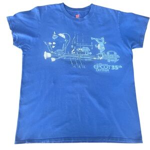 Unisex Disney Epcot Figment 35th Anniversary Blue Tee Shirt - Size M